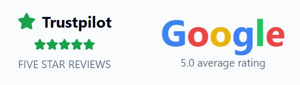 Trustpilot and Google five-star reviews